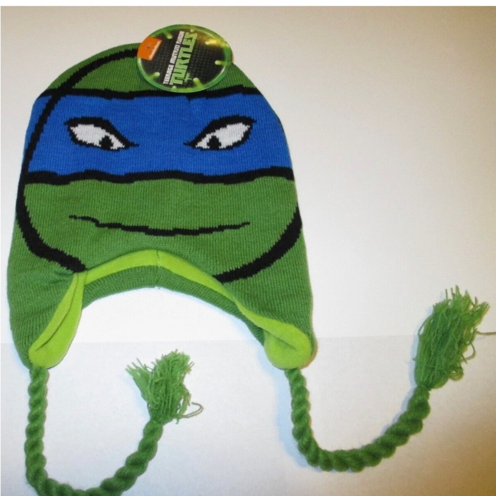 TMNT TEENAGE MUTANT NINJA TURTLES Beanie Hat Stocking Cap Tassels OSFM - NEW